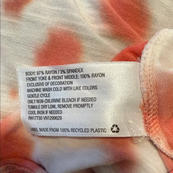 Knox Rose Coral Tie-Dye Blouse XL - Picture 6 of 6